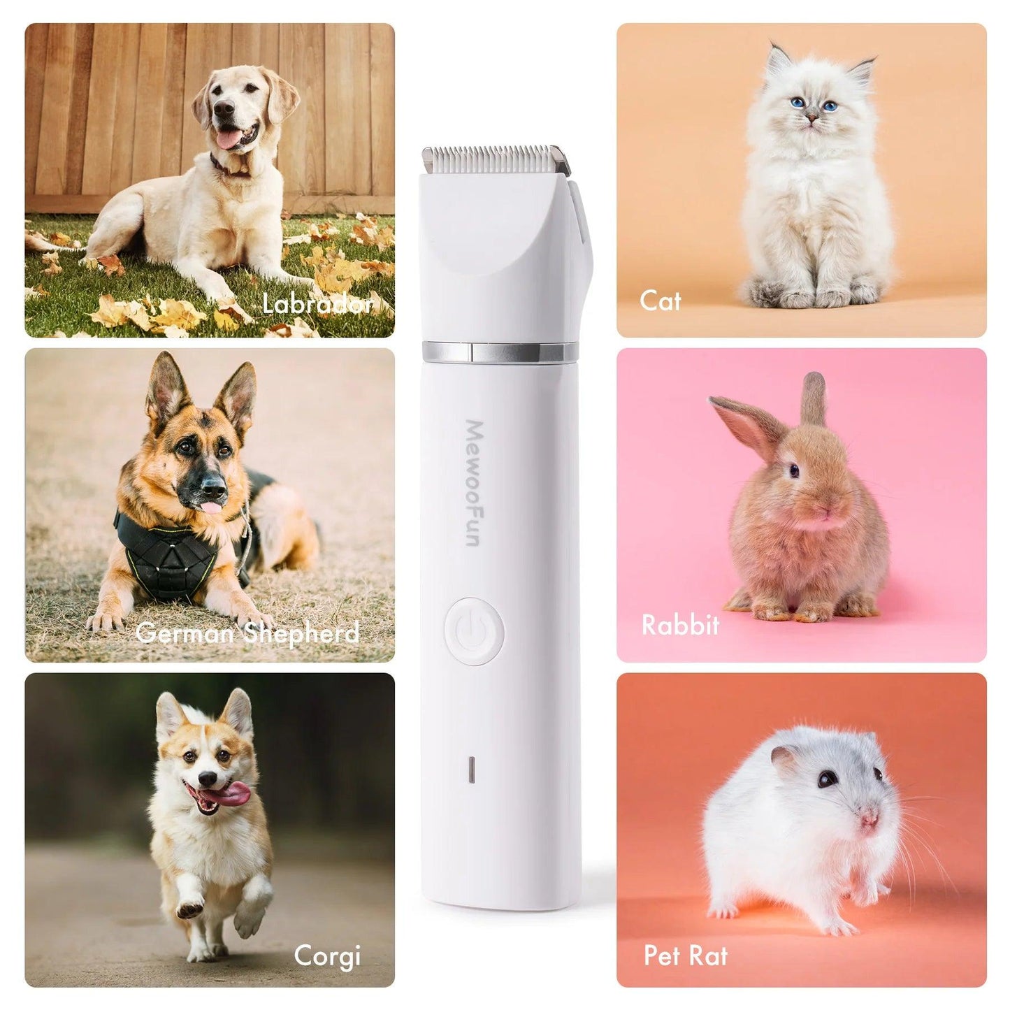 Mewoofun 4-in-1 Electric Pet Hair Trimmer - Professional Grooming Clipper & Nail Grinder for Dogs and Cats - Mewoofun Australia