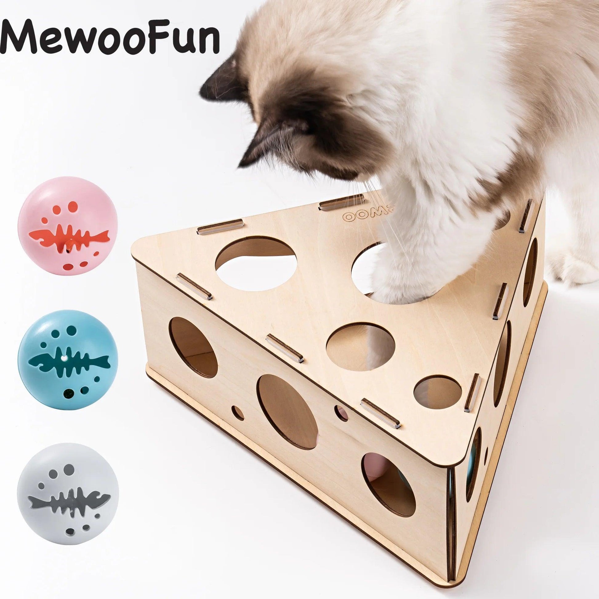 Mewoofun Funny Cat Triangle Teasing Box - Interactive Play and Exercise Toy for Cats - Mewoofun Australia