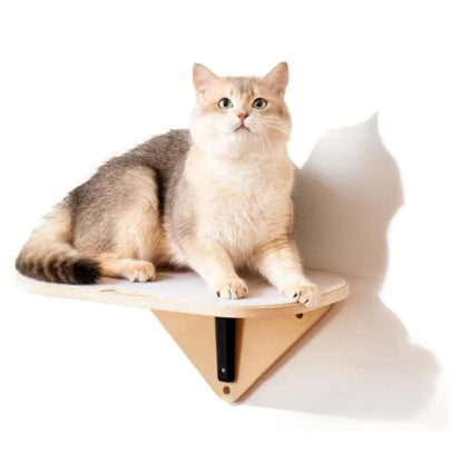 Mewoofun Wall-Mounted Cat Hammock with Scratching Mat – Wooden Cat Shelves for Sleeping and Climbing - Mewoofun Australia