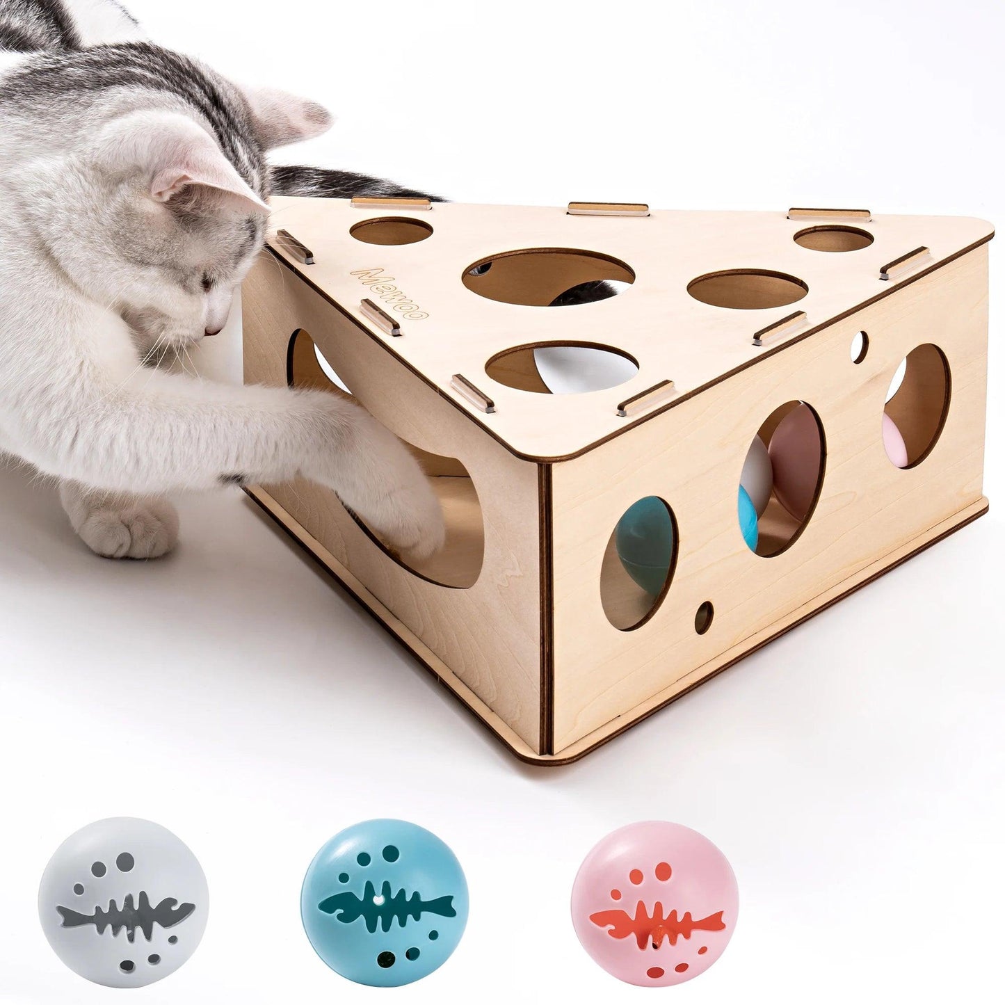 Mewoofun Funny Cat Triangle Teasing Box - Interactive Play and Exercise Toy for Cats - Mewoofun Australia