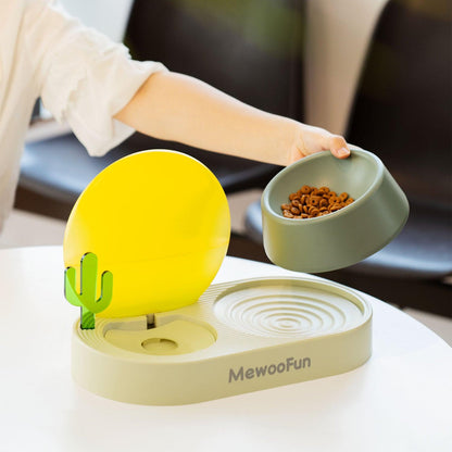 Sunrise Cat Bowl: Neck Guard, Auto Water, Healthy Eats, Stylish Design - Mewoofun Australia