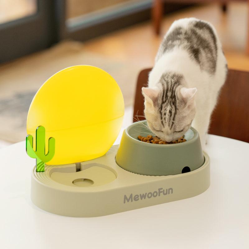 Sunrise Cat Bowl: Neck Guard, Auto Water, Healthy Eats, Stylish Design - Mewoofun Australia