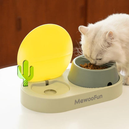 Sunrise Cat Bowl: Neck Guard, Auto Water, Healthy Eats, Stylish Design - Mewoofun Australia