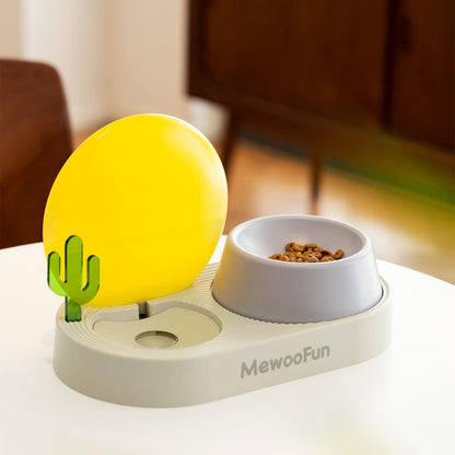 Sunrise Cat Bowl: Neck Guard, Auto Water, Healthy Eats, Stylish Design - Mewoofun Australia